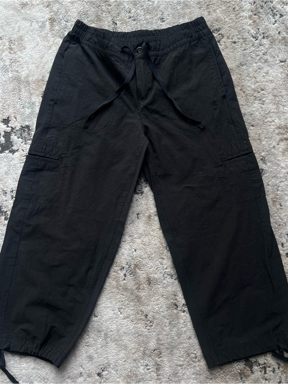 Danskin Black Women's Cargo Capris with Drawstring Waist